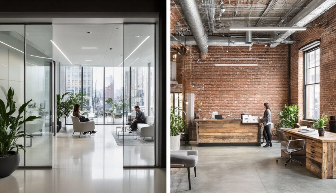 Vergleich von Empfangsbereichen in der Branche