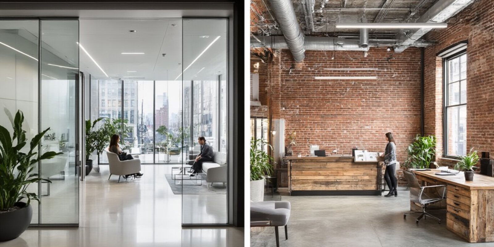 Vergleich von Empfangsbereichen in der Branche