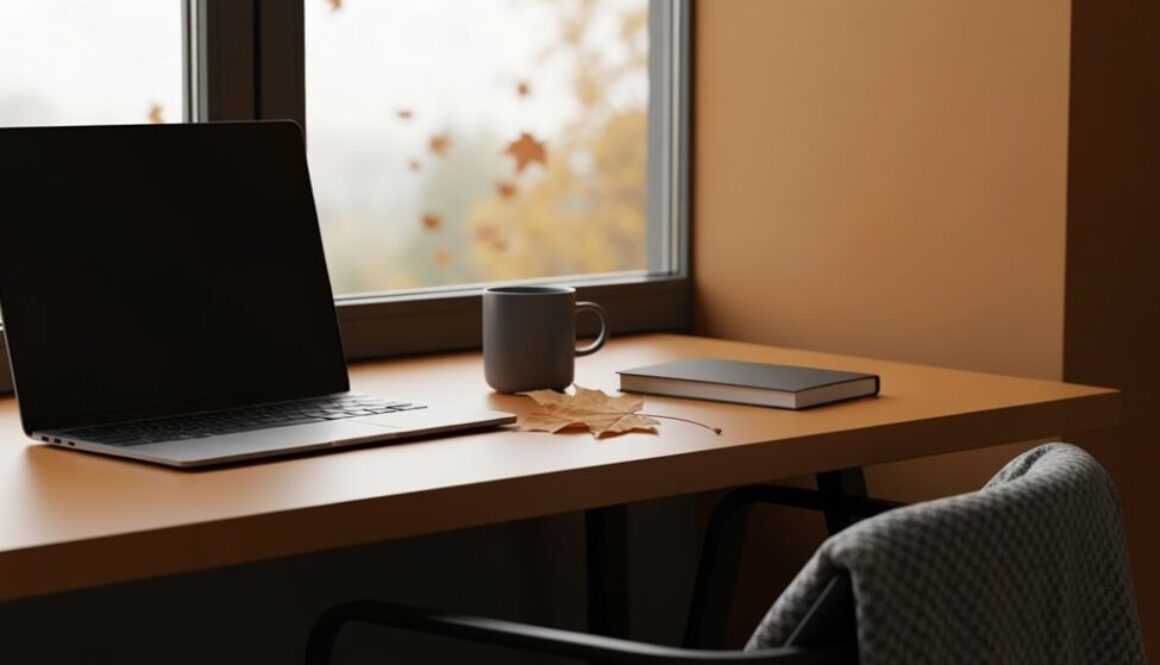 herbstliches minimalistisches Bürodesign