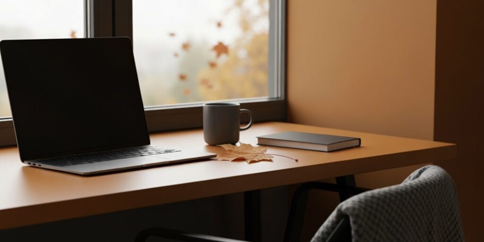 herbstliches minimalistisches Bürodesign
