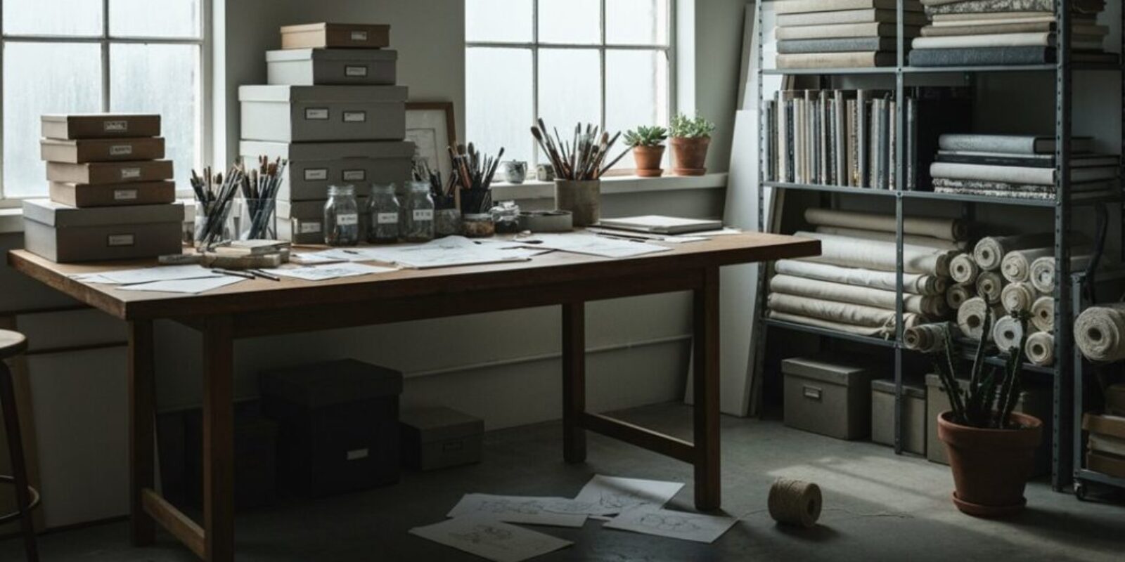 kreativer arbeitsbereich für Ideenfindung
