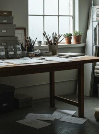 kreativer arbeitsbereich für Ideenfindung