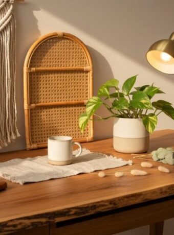 natürliche Materialien Boho-Schreibtische