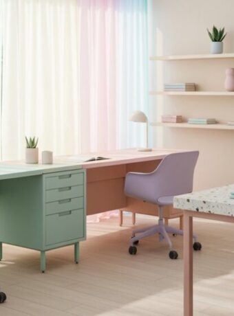 pastellfarbene Arbeitsbereiche liegen jetzt im Trend