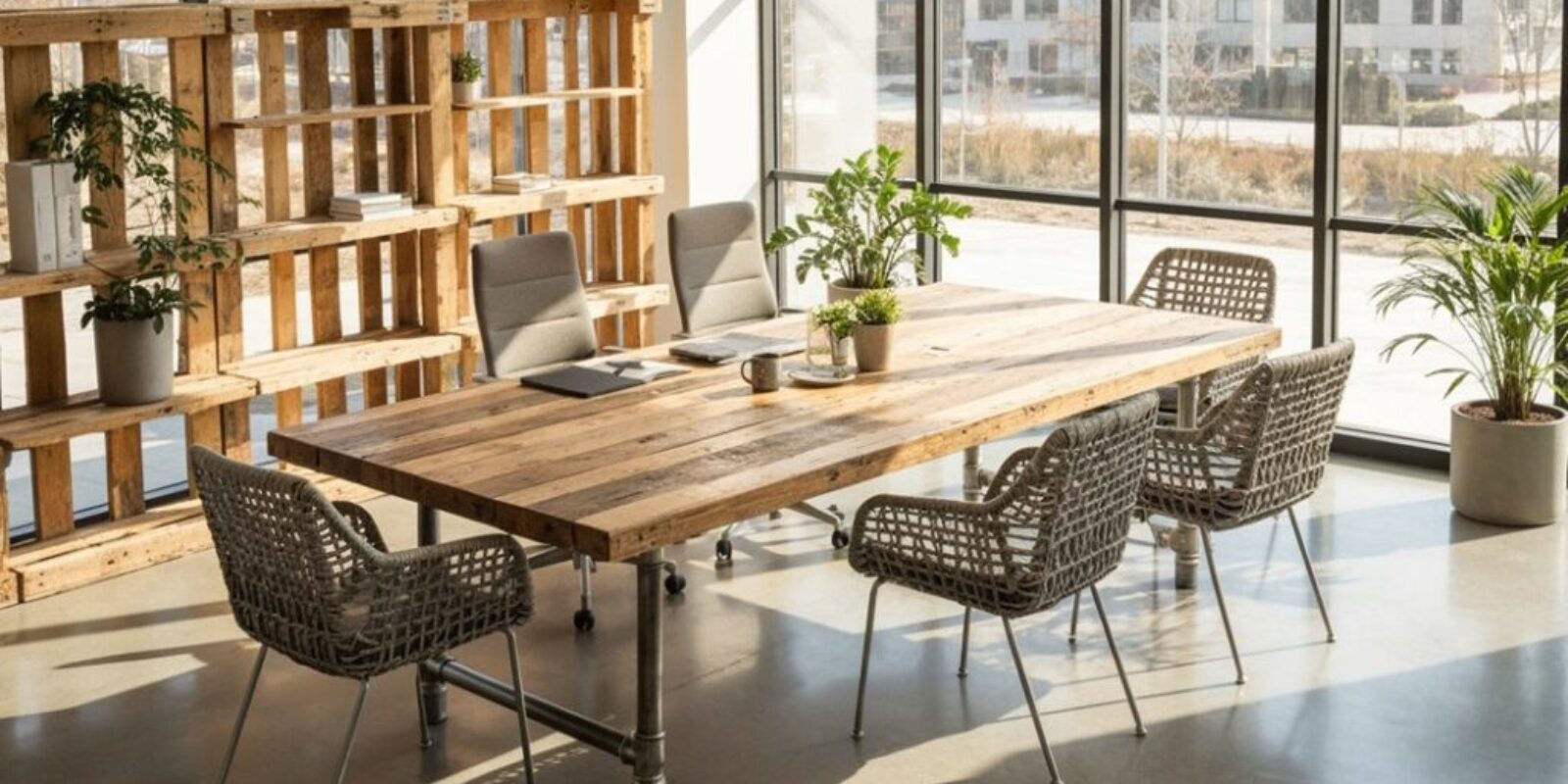 recycelte Möbel für modernes Büro