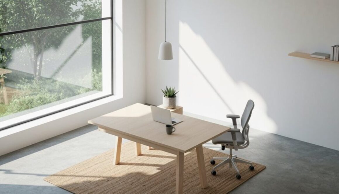 nachhaltiges minimalistisches Bürodesign