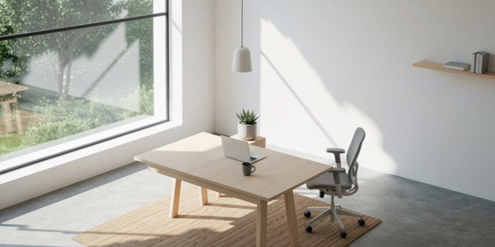 nachhaltiges minimalistisches Bürodesign