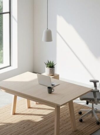 nachhaltiges minimalistisches Bürodesign