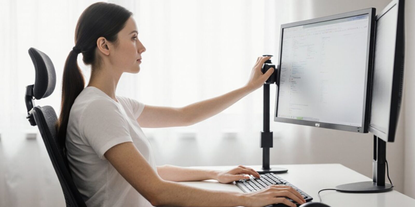 korrekte Einstellung der Monitorhöhe