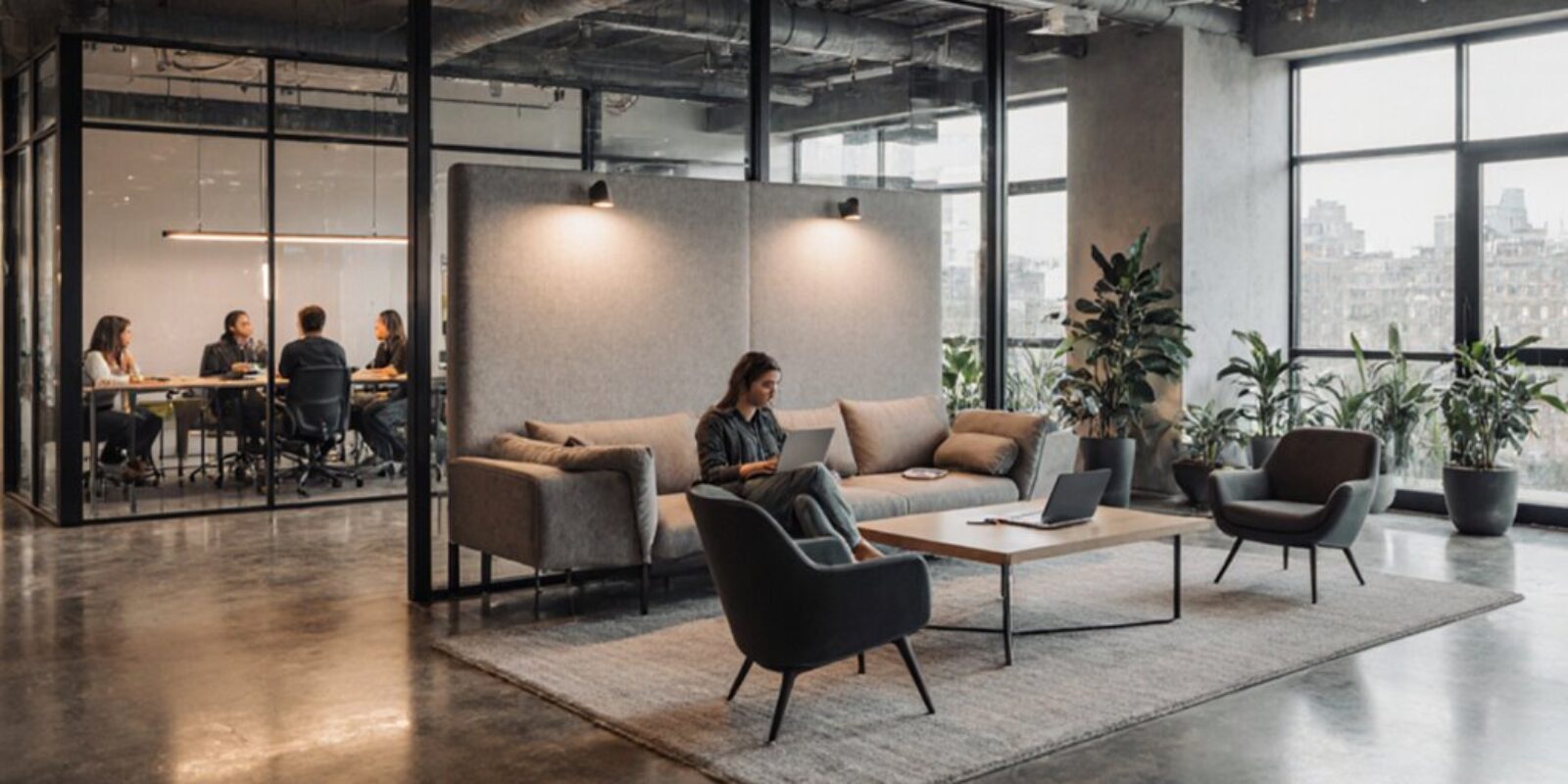 Büro-Loungebereiche effektiv genutzt