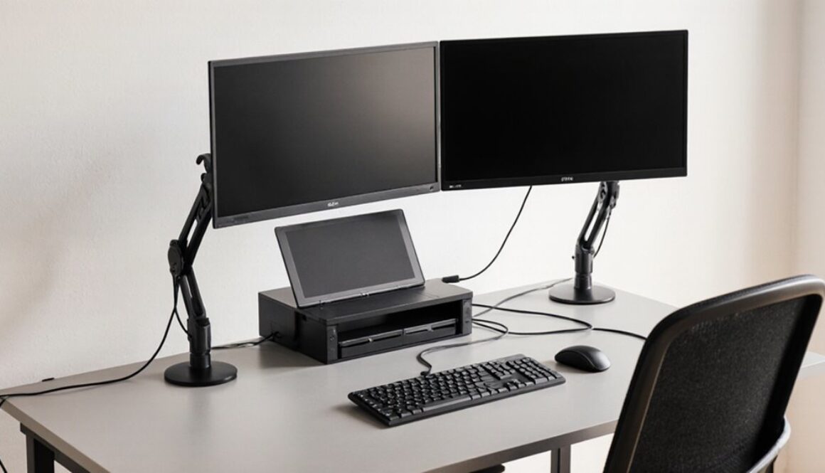 organisiertes ergonomisches Technik-Setup