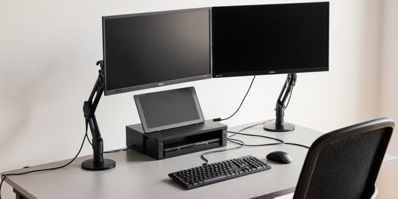 organisiertes ergonomisches Technik-Setup