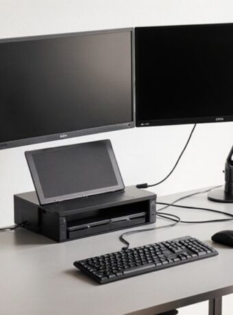 organisiertes ergonomisches Technik-Setup
