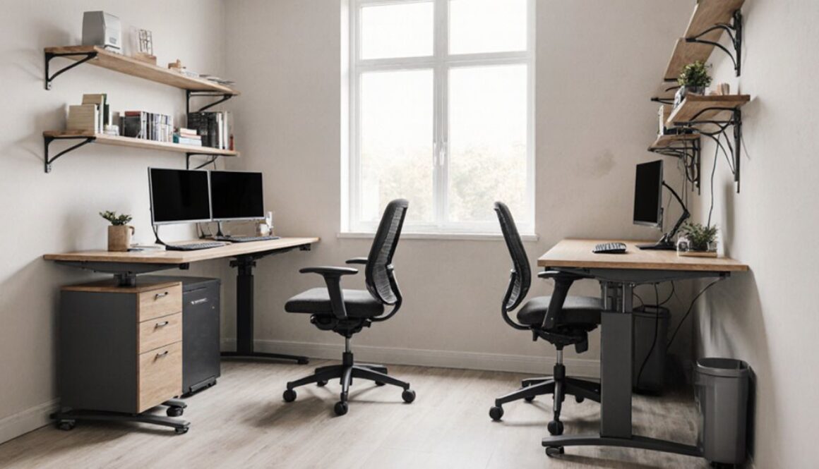 platzsparende Sitz-Steh-Arbeitsstationen