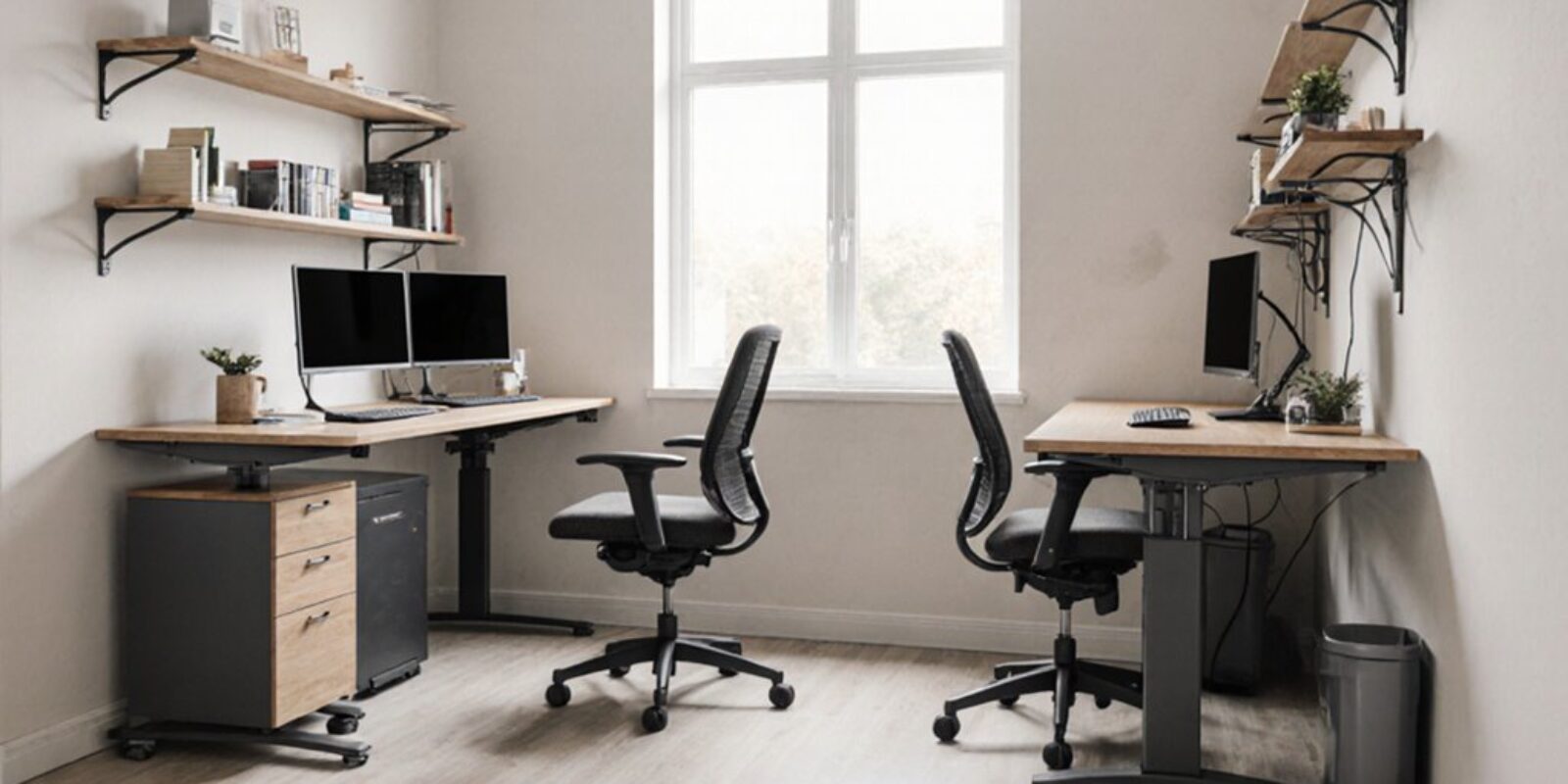 platzsparende Sitz-Steh-Arbeitsstationen