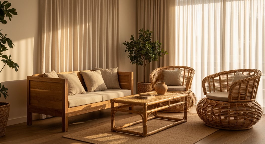 Naturholz Rattan Bambus